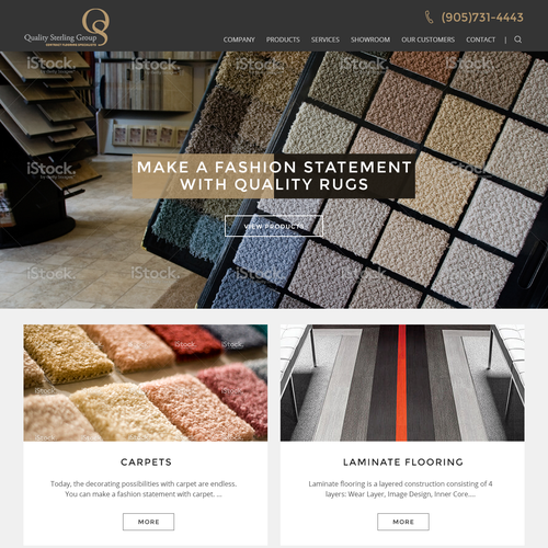 User-friendly website with the title 'Webdesign for Canada's Largest Flooring Company'