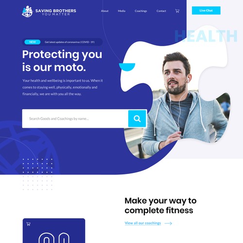 Health website with the title 'A Cool Website for an Important Cause - Saving Brothers'