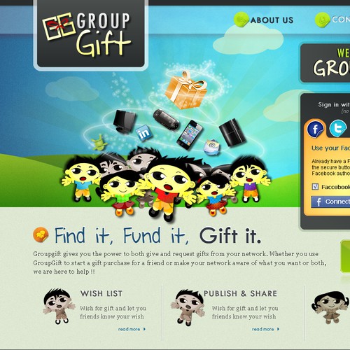 Textured design with the title 'GroupGift Web Design'