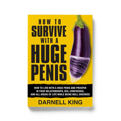 Relationship book cover with the title 'how to survive with a huge penis'