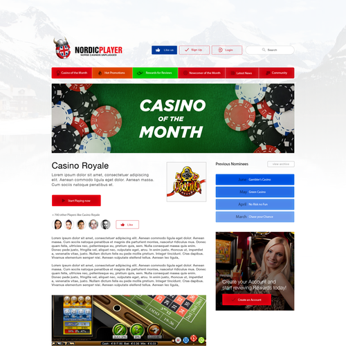 Social networking design with the title 'Modern Content Platform'