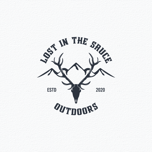 Elk design with the title 'Lost In The Sauce Outdoors'