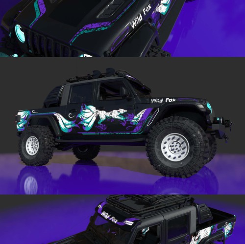 Gladiator design with the title 'Car wrap - foxy 4x4'