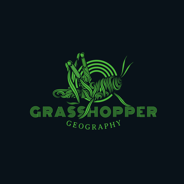 Grasshopper design with the title 'Artistic logo for geography business'