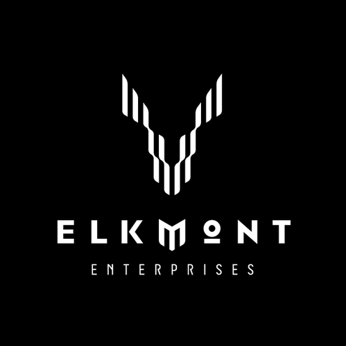 Elk logo with the title 'Elkmont Enterprises Elk Symbol Logo'