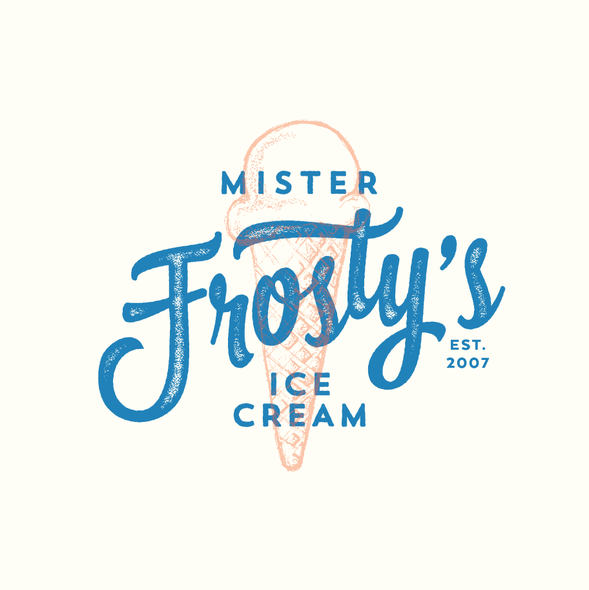 Ice cream logo with the title 'Ice Cream Shop rebranding for 10 year anniversary'
