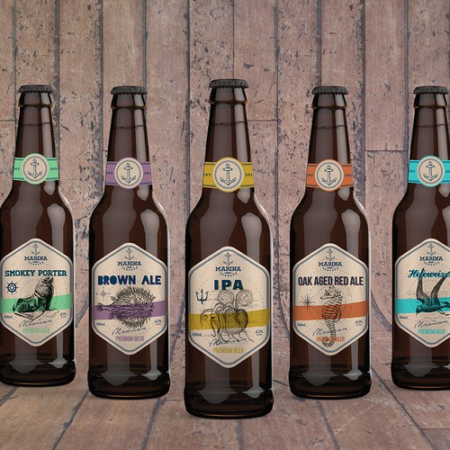 Beer packaging with the title 'Vintage beer label'