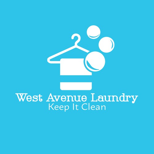 Dry cleaner logo with the title 'West Avenue Laundry Logo Idea 2'