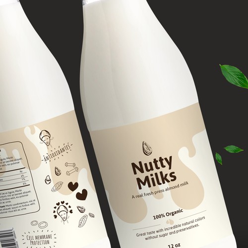Milk design with the title 'Milk label design'