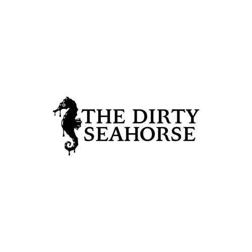 Seahorse design with the title 'Dirty little logo'