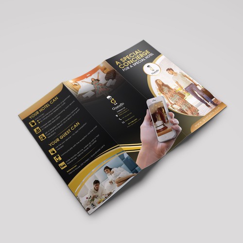 Colorful design with the title ' brochure for  mobile concierge'