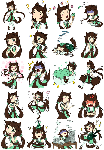 Sticker artwork with the title 'Mint Chip Sticker set'