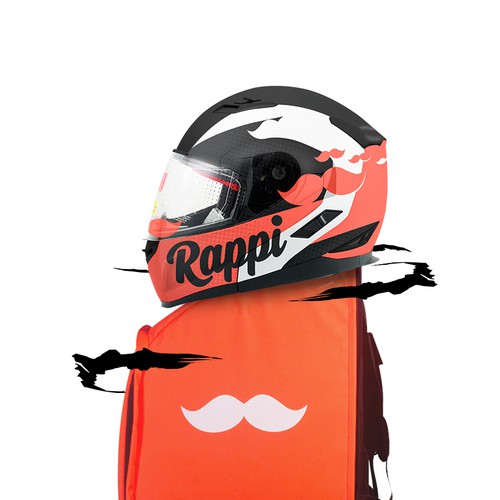 Branding label with the title 'Helmet for Rappi'