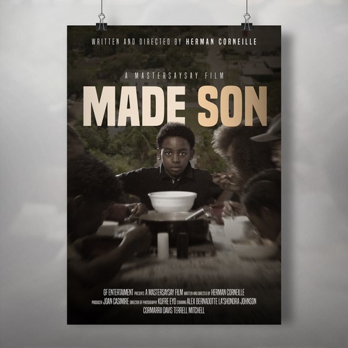 Drama design with the title 'Made Son Poster'