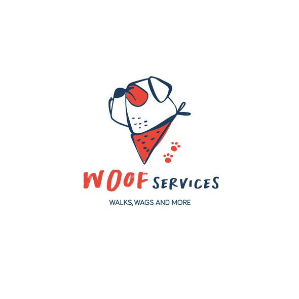 Pet sitting logo with the title 'Bulldog woof service'