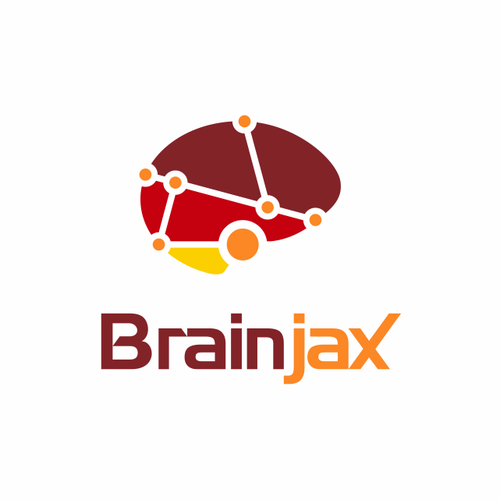 Brain logo with the title 'Custom brain logo for an internet company.'