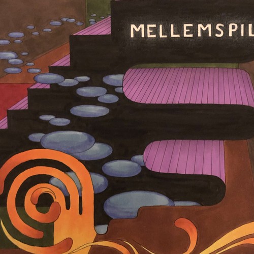 Paper artwork with the title 'Cover for album of interludes '