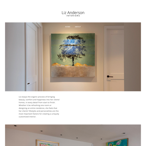 Interior design website with the title 'Liz Anderson Interiors'