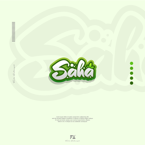 Soda logo with the title 'SAHA Logo Concept'