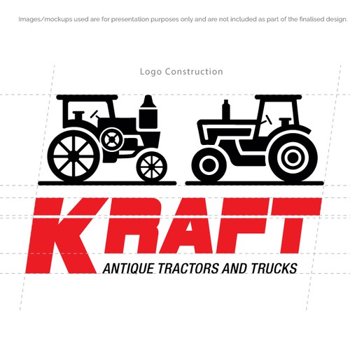 Creative-art logo with the title 'Kraft Antique Tractors and Trucks'
