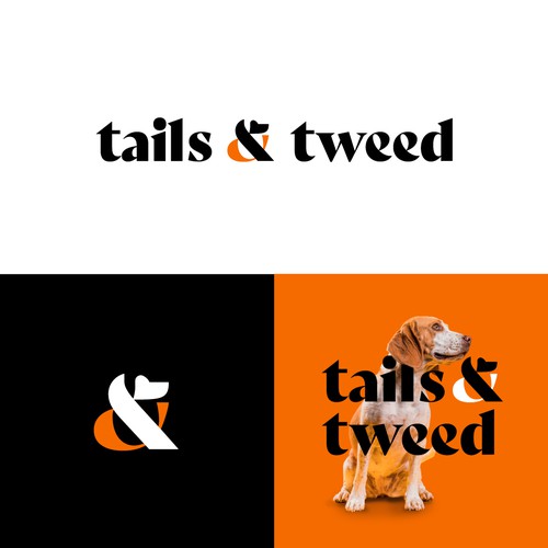 Pet shop logo with the title 'Tails & Tweed Logo Unselected'