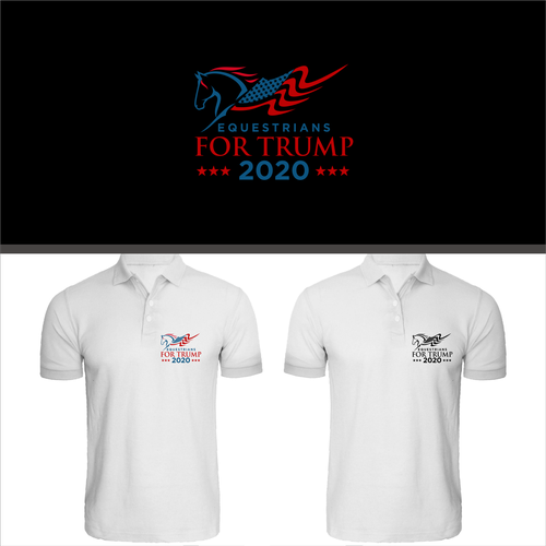Horse t-shirt with the title 'equestrians for trump 2020'