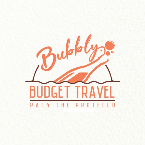 Foam logo with the title 'Logo Contest Winner for Bubbly Budget Travel'