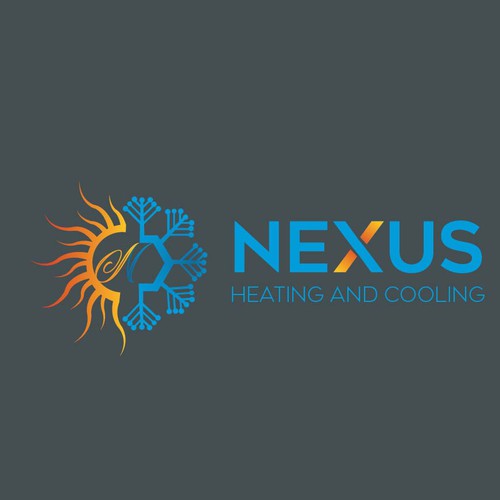 HVAC logo with the title 'Logo For Nexus Heating & Cooling'
