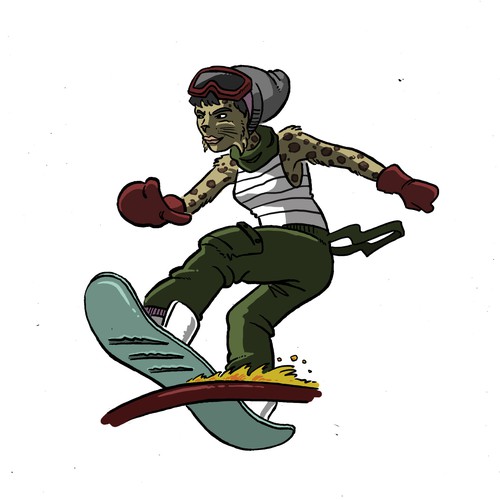 Brush illustration with the title 'Create original characters for a game of skill !'