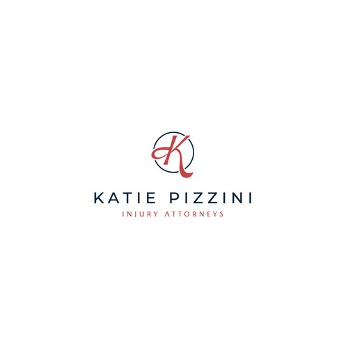 Serif logo with the title 'Katie Pizzini Injury Attorneys Logo Design'