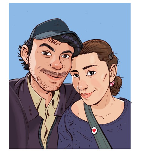 Comic artwork with the title 'Comic style illustration of a photographed portrait'