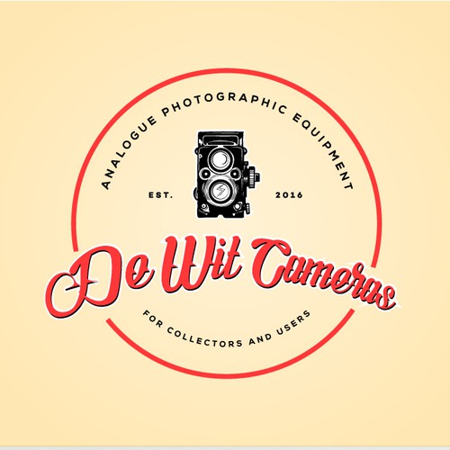 Camera design with the title 'De Wit Cameras logo badge design'
