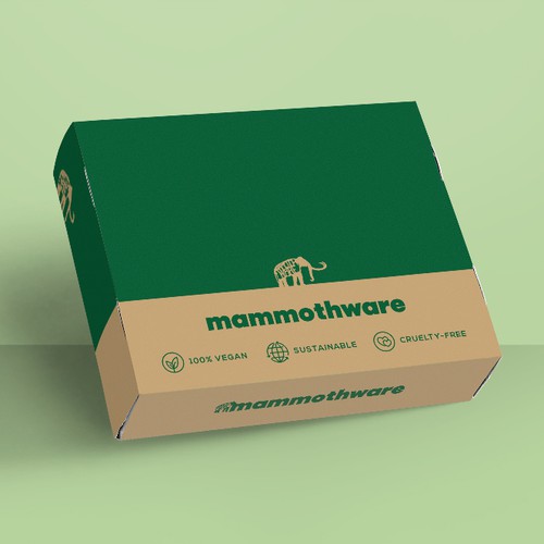 Kraft paper packaging with the title 'Packaging for vegan subscription box'