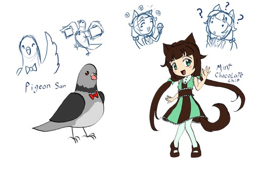 Sticker artwork with the title 'Characters for stickers'