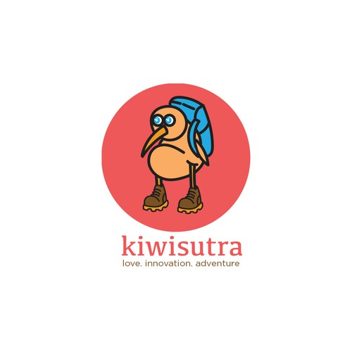 Kiwi logo with the title 'cute kiwi logo'