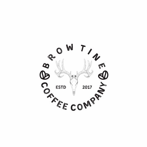Sketchbook logo with the title 'Brow Tine Coffee Company  Slogan to incorporate in the logo'