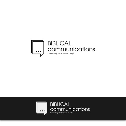 Bible logo with the title 'Logo merged from book and text box.'