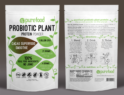 Protein label with the title 'Protein Powder Packaging'