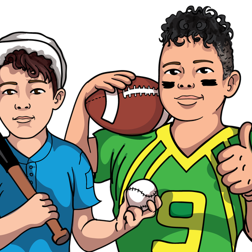 Mascot artwork with the title 'mascots'