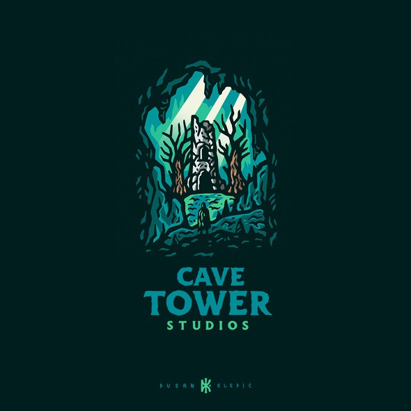 Cave design with the title 'Cave Tower Studios'