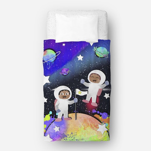 Pop art design with the title 'Space Kids Illustration'