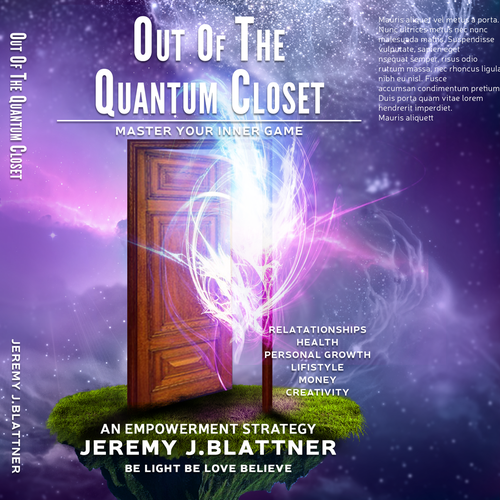 Closet design with the title 'Book cover design for Quantum Closet '