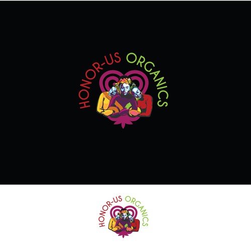 Brush pen design with the title 'Honor us organics'