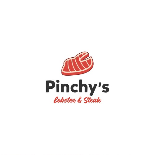 Steak logo with the title 'logo conceps for Pinchy's'