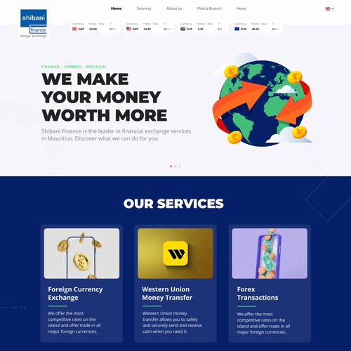 Minimalist website with the title 'shibani exchange'