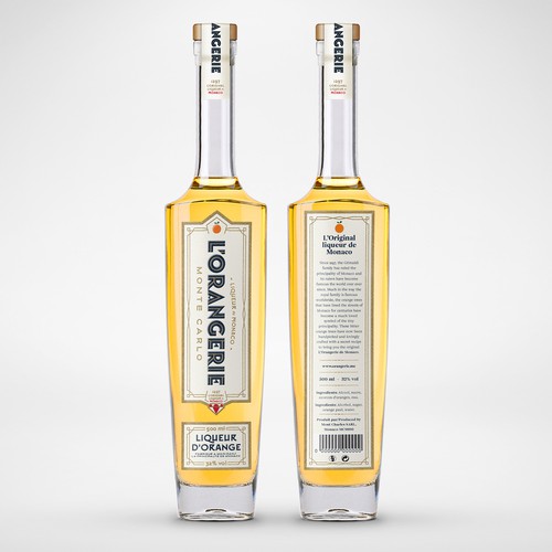 Art Deco label with the title 'Orange Liqueur'