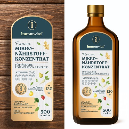 Design with the title 'Immunvital Liquid Micronutrient Label Design'