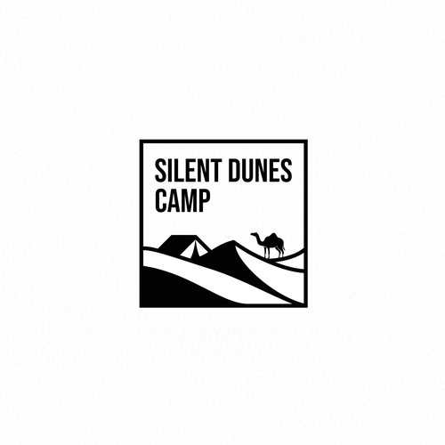Desert logo with the title 'Silent Dunes Camp'