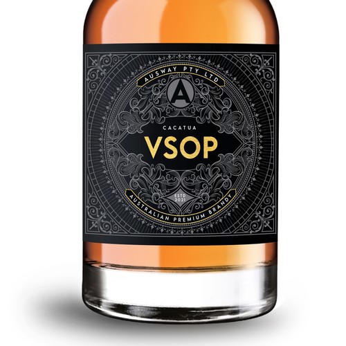 Vodka label with the title 'VSOP'