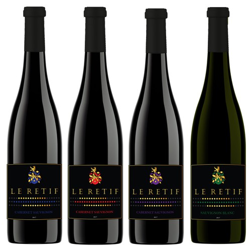 Wine label with the title 'Erstelle ein Etikettendesign für Le Retif'